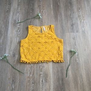 Bright yellow crop top